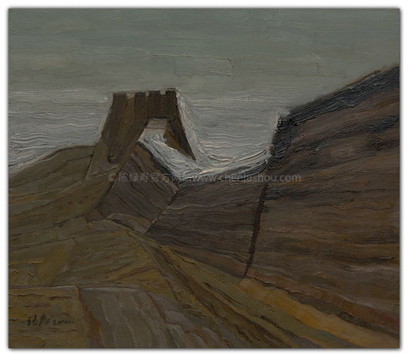 陈绿寿油画作品-河西长堑