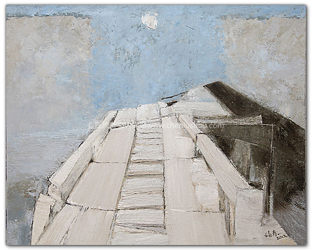 陈绿寿油画作品-月白